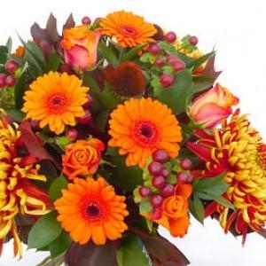 Flaming Shades Of Autumn Bouquet