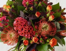 Flaming Shades Of Autumn Bouquet